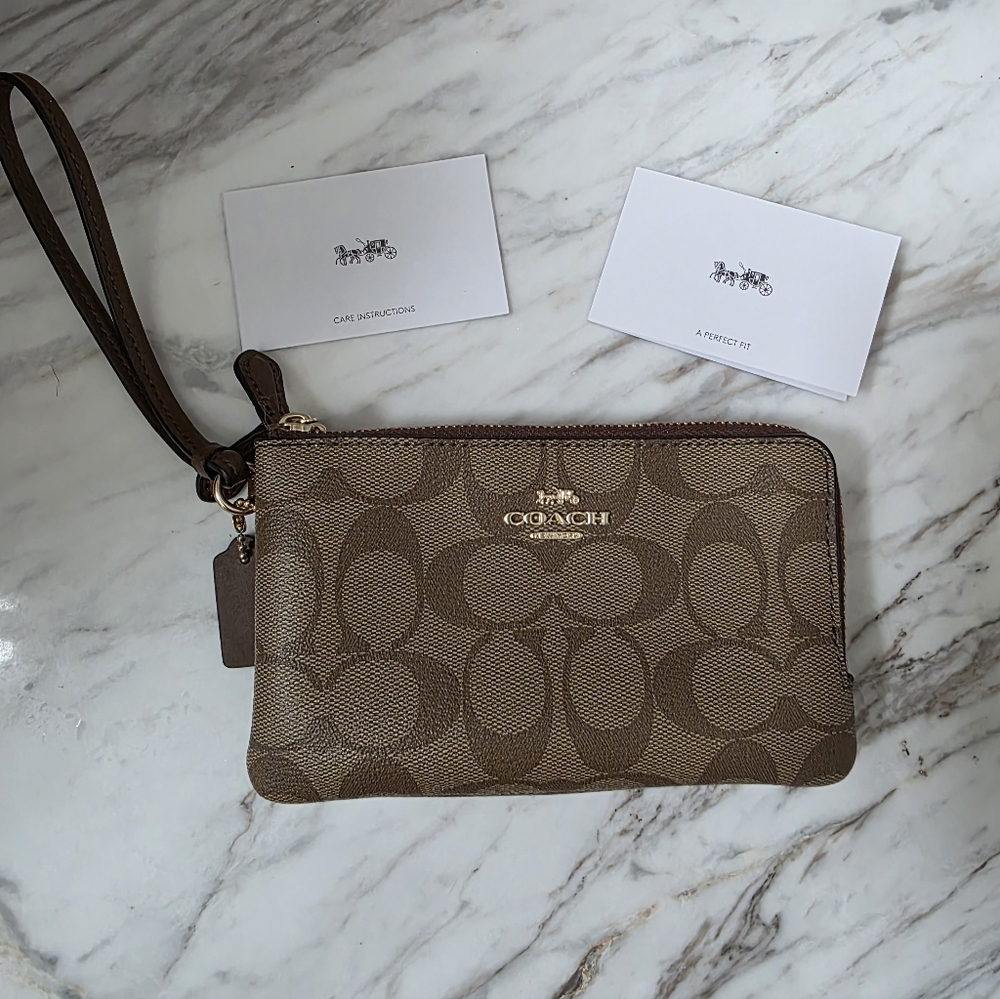 NWT Coach Brown Wristlet